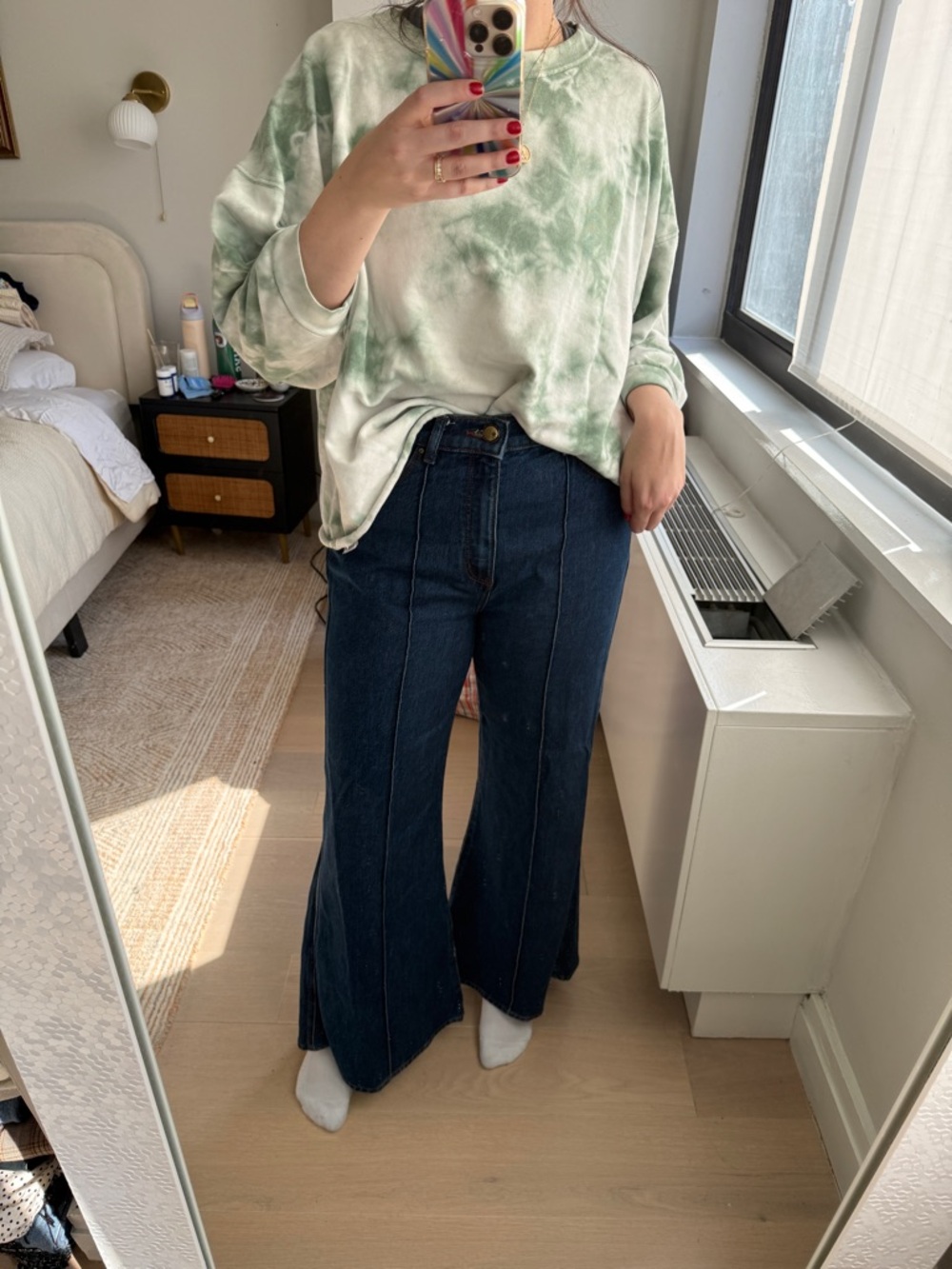 LOFT Dark Indigo High-Rise Wide-Leg Jeans